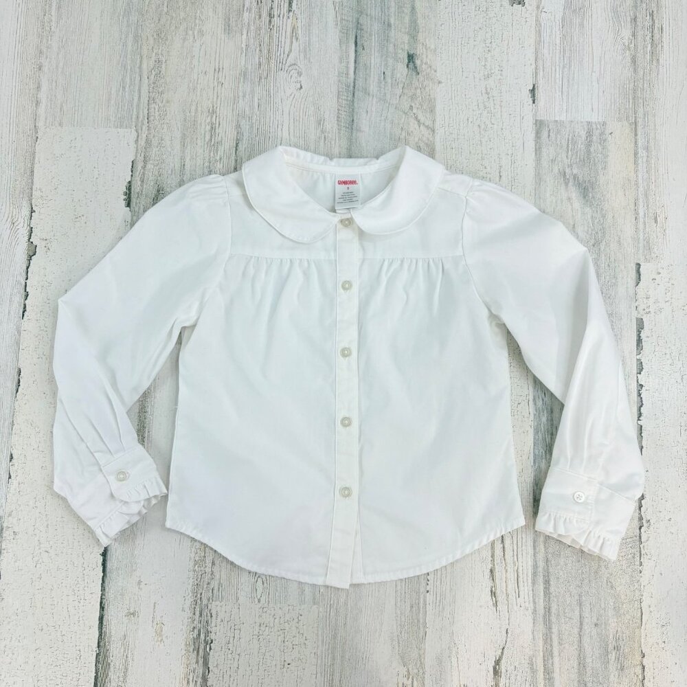 Gymboree Peter Pan Collar Long Sleeve Blouse Girls Sz 5